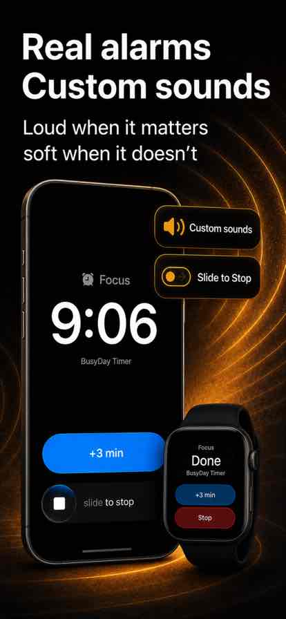 BusyDay Timer Lock Screen alert controls