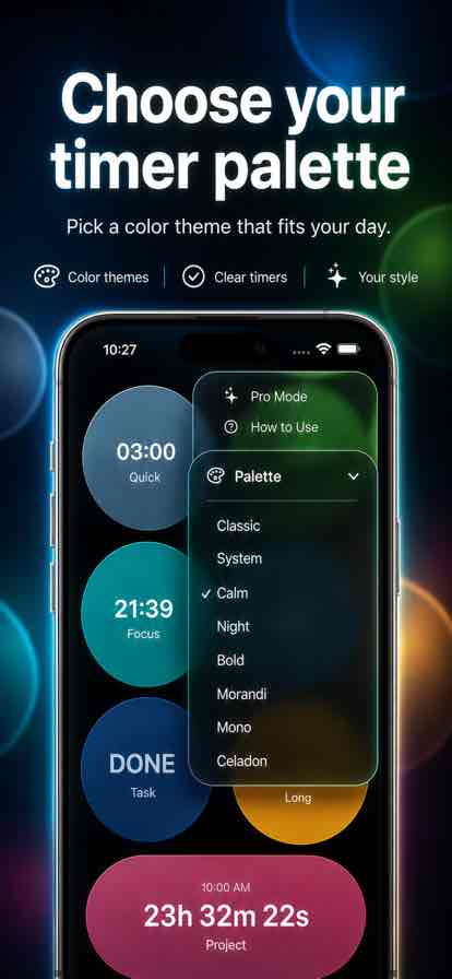 BusyDay Timer palette settings